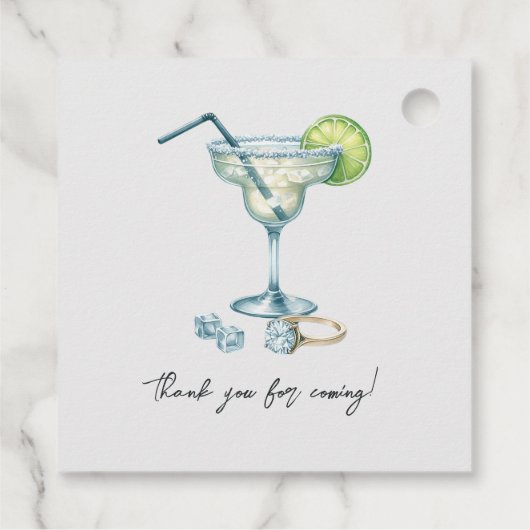 Chic Margaritas en het Huwelijk Vrijgezellenfeest Bedankjes Labels (Achterkant)