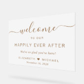 Chic Mariage de script Gold Welcome Frosted (Angle)