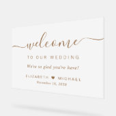Chic Mariage de script Gold Welcome Frosted (Angle)