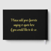 Chic Mariage moderne noir avec Gold Foil Hardcover (Verso)