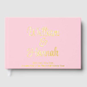 Chic Mariage moderne rose avec Gold Foil Hardcover