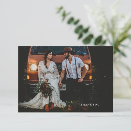Chic Mariage Photo Merci Note Card (Debout devant)