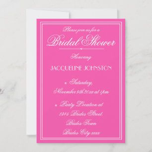 Chic Mariage Rose Foncé Invitation de Réception de