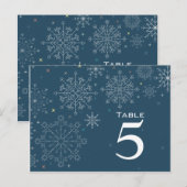 Chic marine bleu flocon de neige numéro de table d (Devant / Derrière)