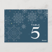 Chic marine bleu flocon de neige numéro de table d (Dos)