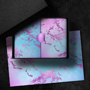 Chic Marmer Glitzy Glam Paars Violet Blauwe Ombr Tissuepapier