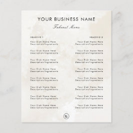 Chic Marmeren Elegant Restaurant Afhaalmenu & Logo Flyer