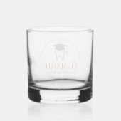 Chic Maroon Dental School Custom Afstuderen Whisky Glas (Achterkant)