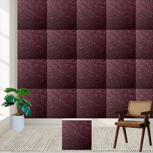 Chic Maroon Glitter Shimmering Floor Backsplash Tegeltje