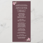 Chic Marsala Maroon Floral Aquarelle Programme (Dos)