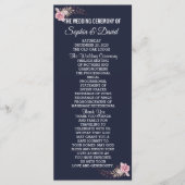 Chic Marsala Maroon Floral Navy Blue Program Programma (Voorkant)