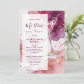 Chic Martini Time Glitter Bridal Shower Kaart (Staand voorkant)