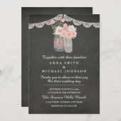 Chic Mason Jar & Chalkboard Faire-part de mariage (Devant / Derrière)