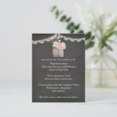 Chic Mason Jar & Chalkboard Mariage Insérer carte (Debout devant)
