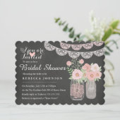 Chic Mason Jar & Chalkboard Vrijgezellenfeest uitn Kaart (Staand voorkant)