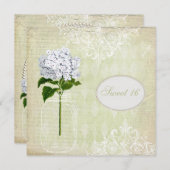 Chic Mason Jar & Hydrangea Sweet 16 Kaart (Voorkant / Achterkant)