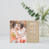  Chic Mason Jar sparen het Briefkaart van de Datum (Staand voorkant)