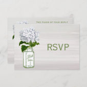Chic Mason Jar & White Hydrangea RSVP (Devant / Derrière)