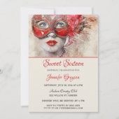 Chic Masquerade Ball Birthday Uitnodiging (Voorkant)