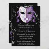 Chic Masquerade Carnaval Annival Invitation (Devant / Derrière)