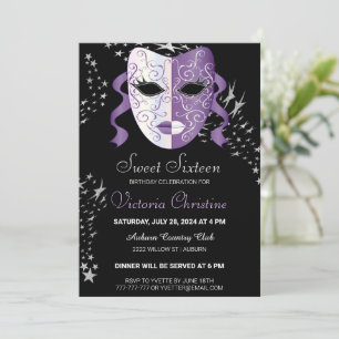 Chic Masquerade Carnaval Annival Invitation