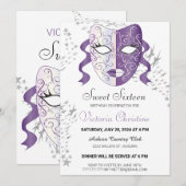 Chic Masquerade Carnaval Annival Invitation (Devant / Derrière)