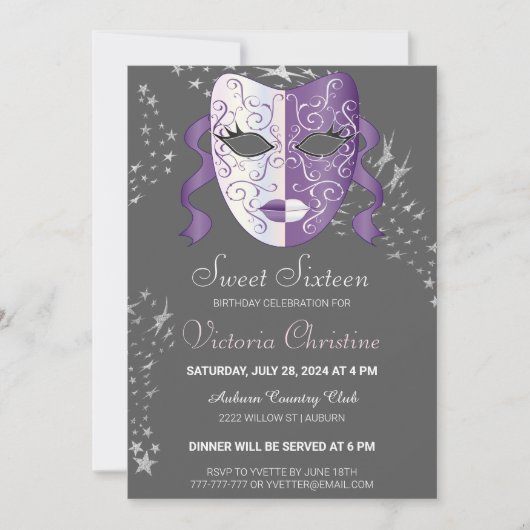 Chic Masquerade Carnaval Annival Invitation (Devant)