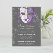 Chic Masquerade Carnaval Annival Invitation (Debout devant)