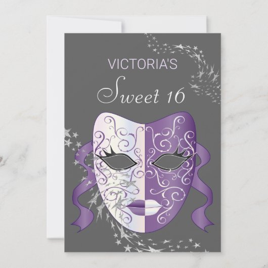 Chic Masquerade Carnaval Annival Invitation (Dos)