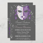 Chic Masquerade Carnaval Annival Invitation (Devant / Derrière)