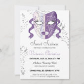 Chic Masquerade Carnival Birthday Uitnodiging (Voorkant)