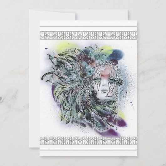 Chic Masquerade Masques Masques Invitation Anniver (Dos)