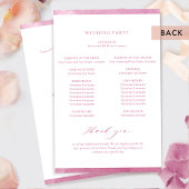 Chic Mauve Pink Watercolor Programme de mariage du