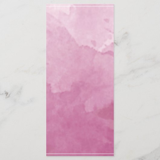Chic Mauve Pink Waterverf, Monogram Weddenschap Me Menu (Achterkant)