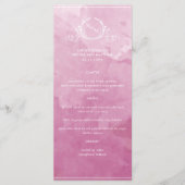 Chic Mauve Pink Waterverf, Monogram Weddenschap Me Menu (Voorkant)