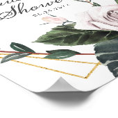 Chic Mauve Rose Floral Fête des mariées Affiche de (Coin)