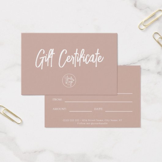 Chic Mauve Voucher Certificat cadeau (Bureau)
