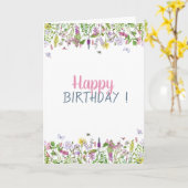 Chic Meadow Butterflies Birthday Kaart (Gele Bloem)