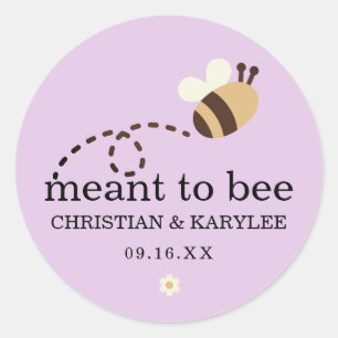 Chic Meant to bee Wedding Ronde Sticker