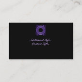 Chic Médaillon violet Carte de visite 4 (Dos)