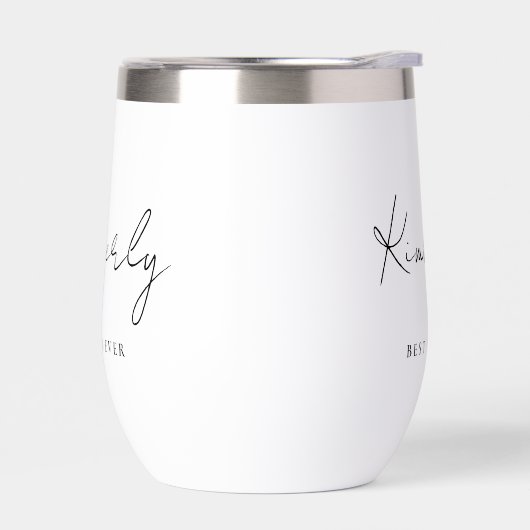 Chic Meilleur Maman jamais Script Monogramme (Gauche)