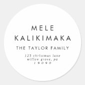 Chic Mele Kalikimaka Return Address Envelope Ronde Sticker (Voorkant)