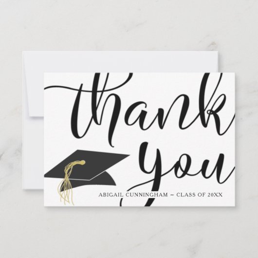 Chic MERCI de script noir blanc carton (Devant)