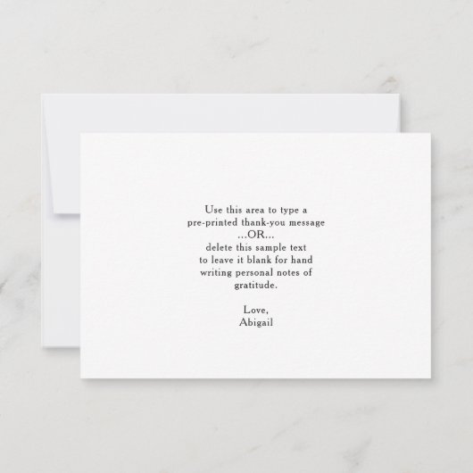 Chic MERCI de script noir blanc carton (Dos)