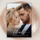 Chic Merci Script 2 Mariage photo Carte de remerci