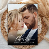 Chic Merci Script 2 Mariage photo Carte de remerci