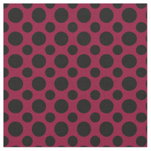 Chic Merlot/Burgundy Black Polka Dots Stof
