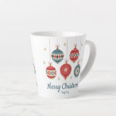 Chic Merry Christmas Ornamenten gepersonaliseerd Latte Mok (Rechterhoek)