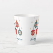 Chic Merry Christmas Ornamenten gepersonaliseerd Latte Mok (Voorkant)
