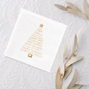 Chic Merry Christmas Tree Woorden Folie Servetten